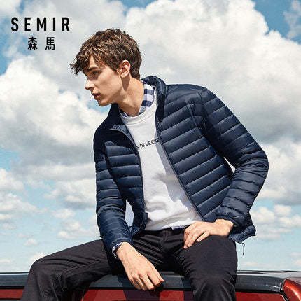 SEMIR 2018 Down Jacket Men Winter Portability Warm 90% White Duck Down Hooded Man Coat jaqueta masculino chaqueta hombre