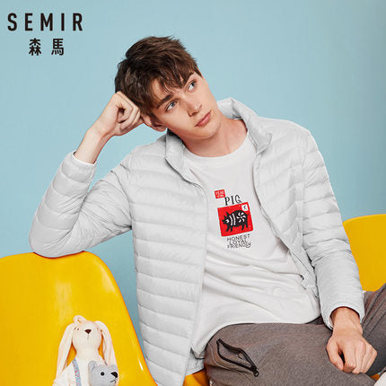 SEMIR 2018 Down Jacket Men Winter Portability Warm 90% White Duck Down Hooded Man Coat jaqueta masculino chaqueta hombre