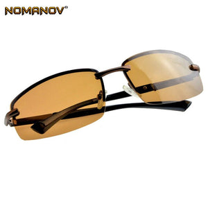 Alloy Rimless Brown Polarized Sunglasses Uv400 Uv100% Mens Shield Sports Brown Lenses Sun Glasses Outdoor Driving Fish