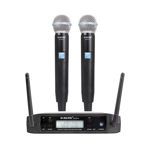 G-MARK GLXD4 Professional UHF Dual Wireless Microphone System SM58 Handheld Mic 2 Channels Cordless Stage karaoke