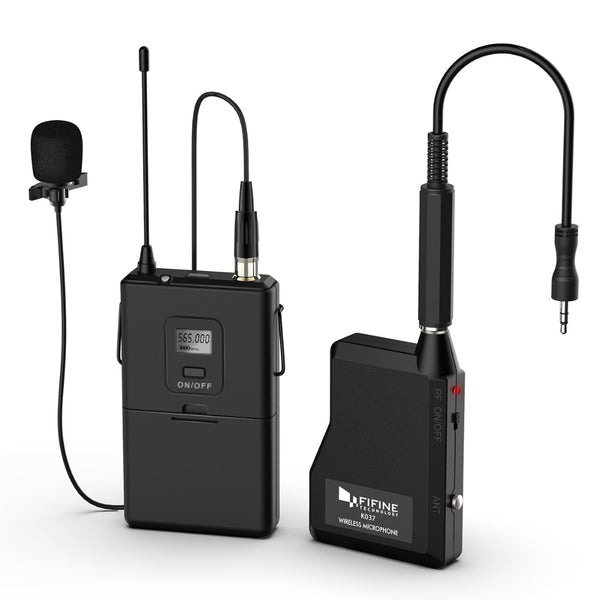 UHF Wireless Lavalier Lapel Microphone System with Bodypack Transmitter, Mini  Lapel Mic & Portable Receiver