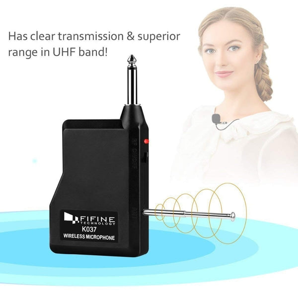 UHF Wireless Lavalier Lapel Microphone System with Bodypack Transmitter, Mini  Lapel Mic & Portable Receiver