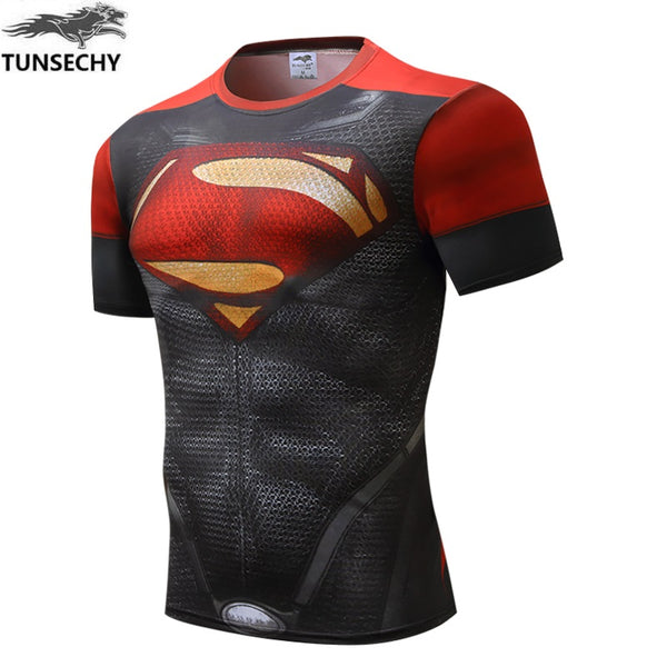 2019 marvel captain America 2  superman superhero T-shirt, men's gym suit, short-sleeved xs-4xl