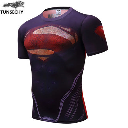 2019 marvel captain America 2  superman superhero T-shirt, men's gym suit, short-sleeved xs-4xl