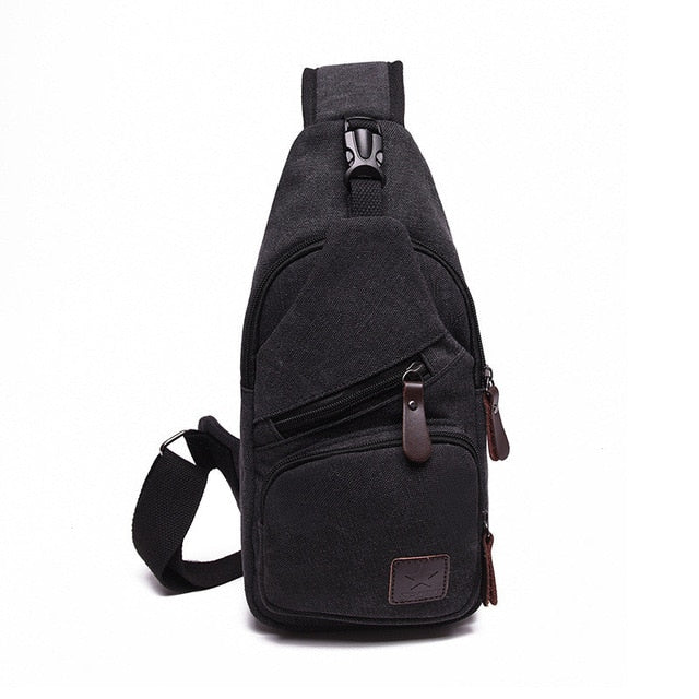 Men Canvas Outdoor Sport Sling Shoulder Small Bag Crossbody Chest Pack