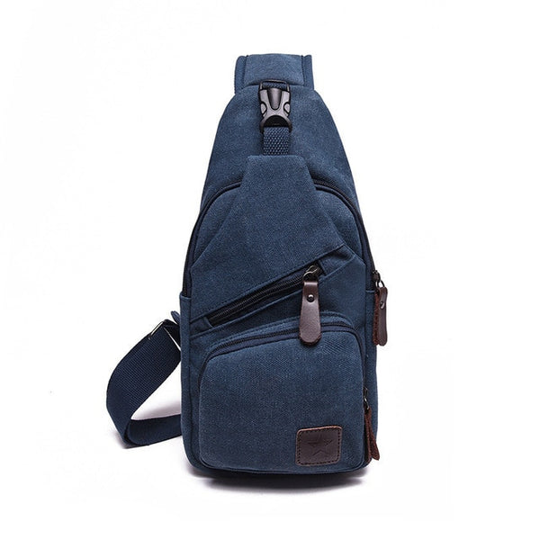 Men Canvas Outdoor Sport Sling Shoulder Small Bag Crossbody Chest Pack