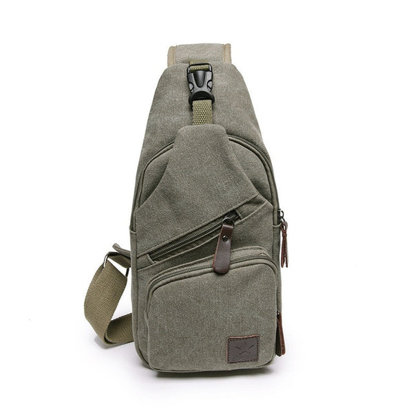 Men Canvas Outdoor Sport Sling Shoulder Small Bag Crossbody Chest Pack