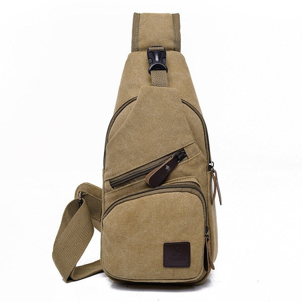 Men Canvas Outdoor Sport Sling Shoulder Small Bag Crossbody Chest Pack