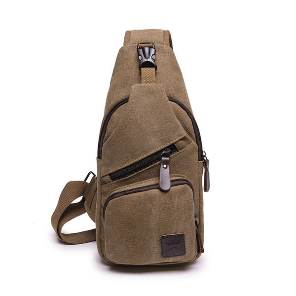 Men Canvas Outdoor Sport Sling Shoulder Small Bag Crossbody Chest Pack