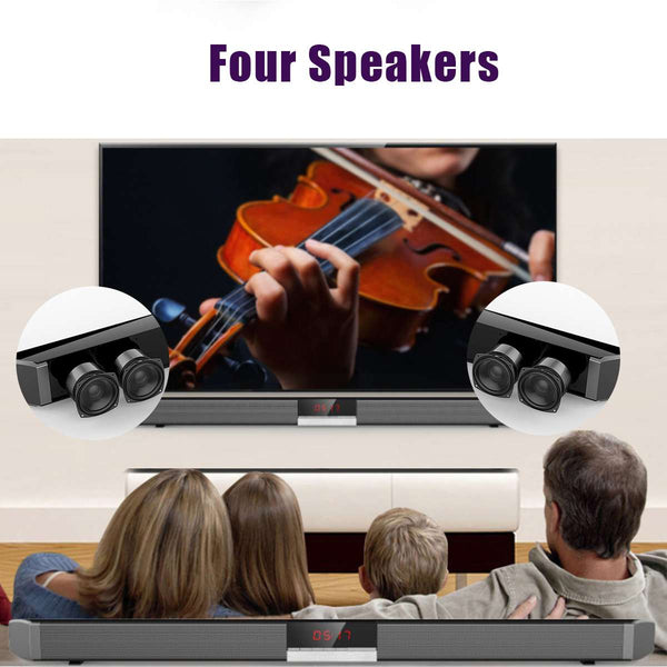 LED Display bluetooth Soundbar Wireless Speaker Aux-In Coaxial Optical for TV Home Theater 40W Home Wall-mounted Subwoofer