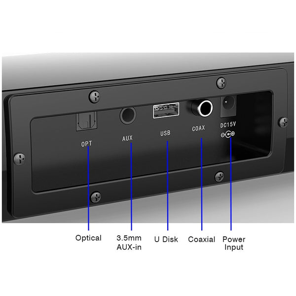 LED Display bluetooth Soundbar Wireless Speaker Aux-In Coaxial Optical for TV Home Theater 40W Home Wall-mounted Subwoofer