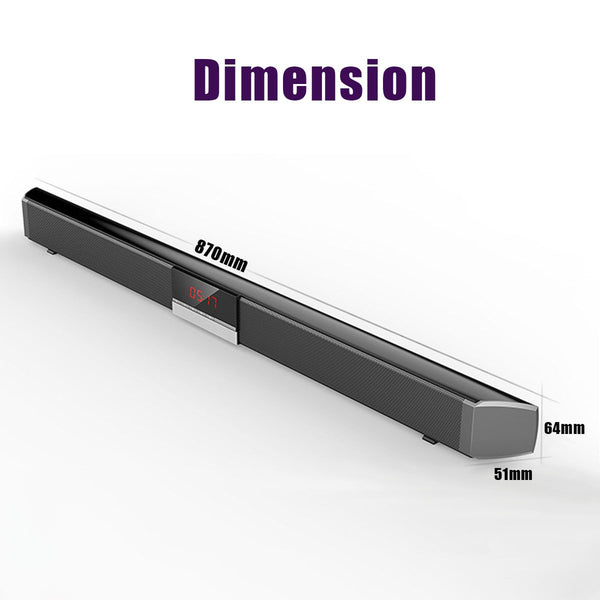 LED Display bluetooth Soundbar Wireless Speaker Aux-In Coaxial Optical for TV Home Theater 40W Home Wall-mounted Subwoofer