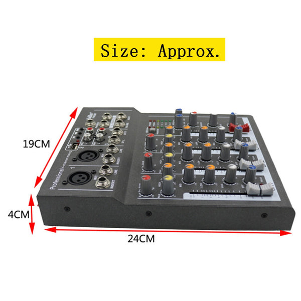 Mini Portable Audio Mixer with USB DJ Sound Mixing Console MP3 Jack 4 Channel Karaoke 48V Amplifier For Karaoke KTV Match Party