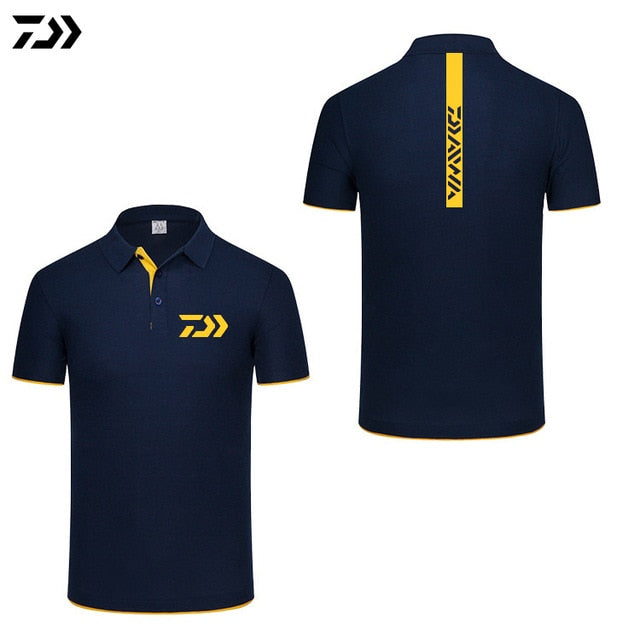 Daiwa Clothing Summer Sports Polo Tee Fishing Tshirt Patchwork Breathable  Outdoor Running Fishing T-shirt Cycling Men Tops