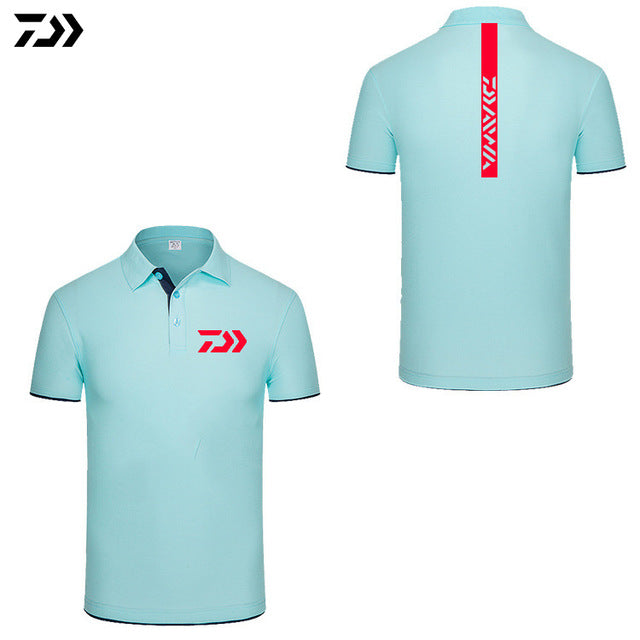 Daiwa 2023 Summer Ice Silk Fishing T-shirt Men's Outdoor Sports Loose  Breathable Quick Drying Short Sleeve Fishing Clothing Men