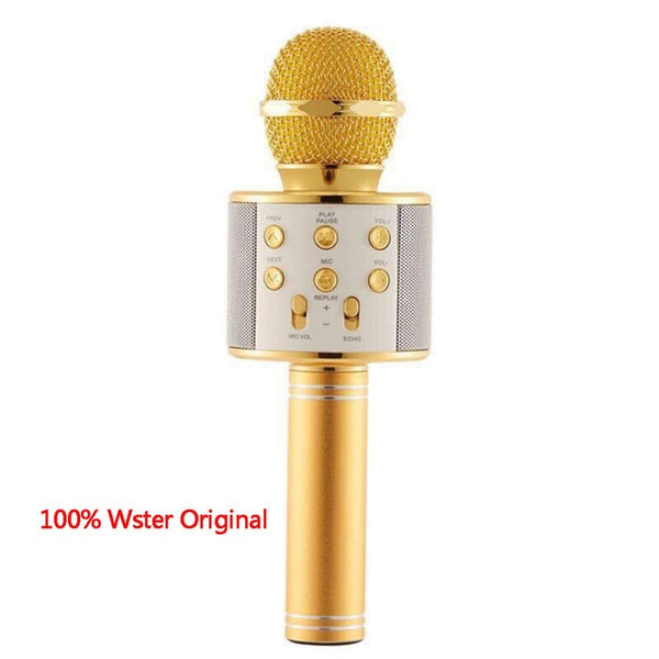 Original Wster WS858 Fashion Bluetooth Wireless Condenser Magic Karaoke Microphone Mobile Phone Player MIC Speaker Record Music