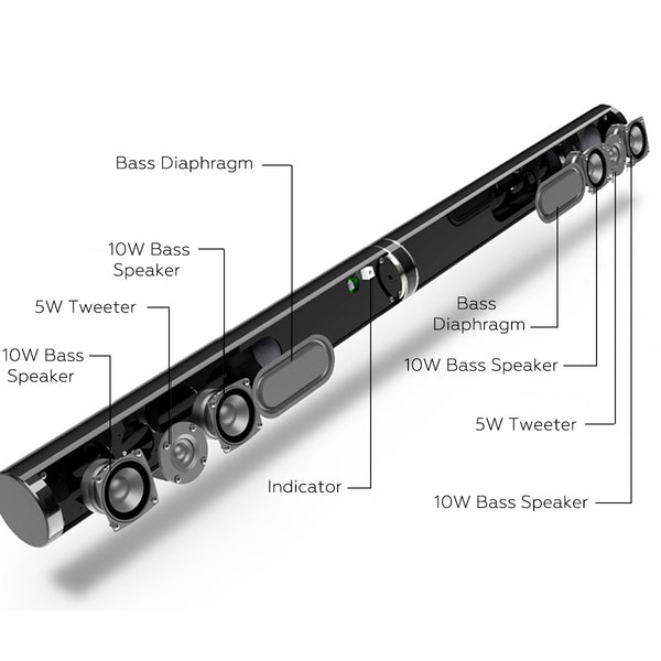 50W 100cm HiFi Detachable Wireless bluetooth Soundbar Speaker 3D Surround Stereo Subwoofer for TV Home Theatre System Sound Bar