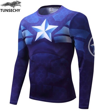 Marvel captain America 2 superman superhero T-shirt, men's gym suit, short-sleeved xs-4xl