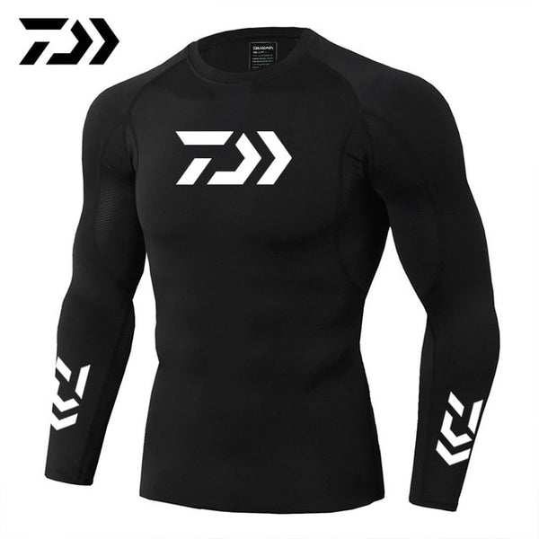 2019 New Daiwa Fishing Shirt Outdoor Sports Wear Tshirt Patchwork Fitness Body Shirt Anti-mosquito Breathable Fishing Tshirt