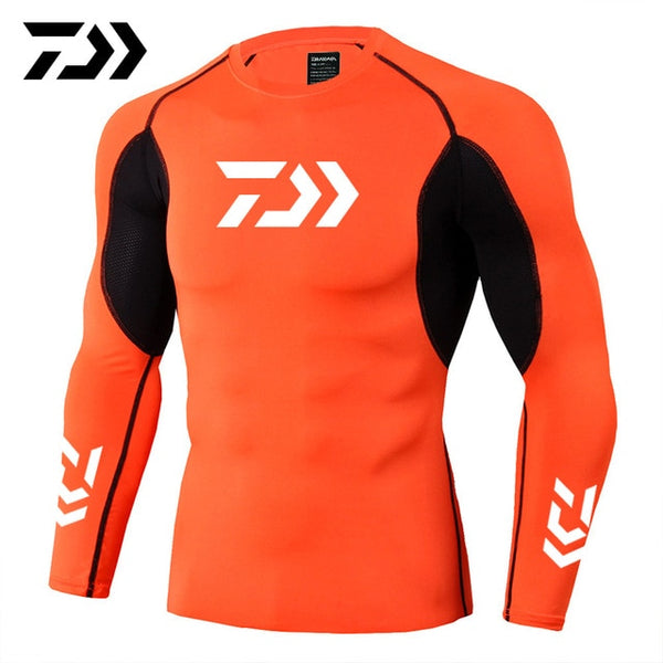 2019 New Daiwa Fishing Shirt Outdoor Sports Wear Tshirt Patchwork Fitness Body Shirt Anti-mosquito Breathable Fishing Tshirt