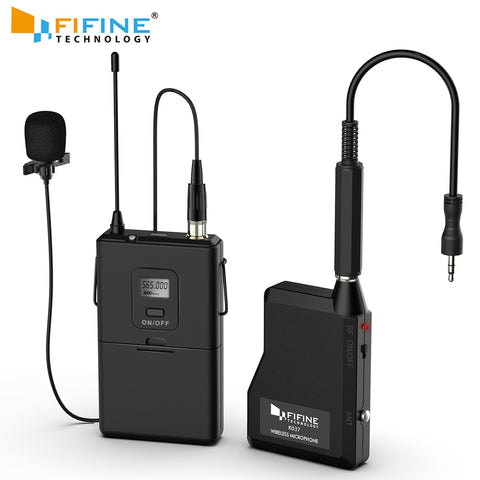 UHF Wireless Lavalier Lapel Microphone System with Bodypack Transmitter, Mini  Lapel Mic & Portable Receiver