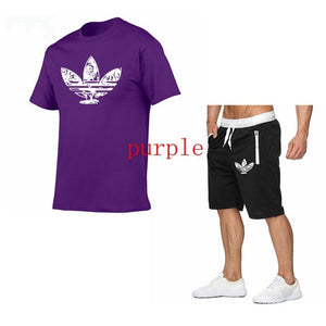 2019 Summer Hot Sale Men's Sets T Shirts+shorts Two Pieces Sets Casual Tracksuit new Male Casual Tshirt Fitness trousers men